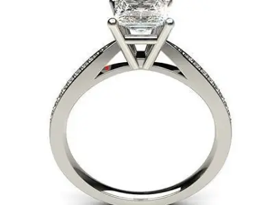 Princess Cut Diamond Ring 23 3D print model
