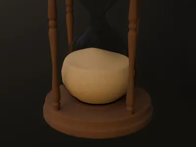 Wooden Hourglass Low-poly 3D model
