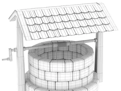 3d model Well pbr Free low-poly 3D model