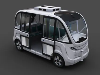 e-Shuttle with interior Pack 1 Low-poly 3D model