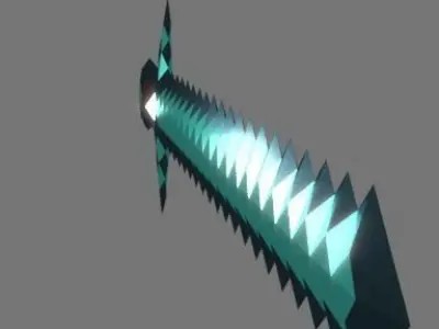 Diamond Long Sword Low-poly 3D model