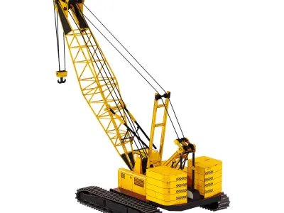 Crawler Crane Construction Vehicle Low-poly 3D model