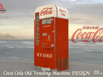 Coca Cola  Old Big   Vending Machine  design Low-poly 3D model