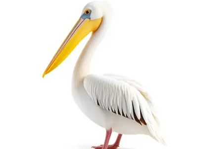 Elegant White Pelican model pack Low-poly 3D model