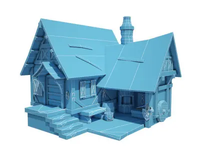 Medieval Building 14 Blacksmith Forge Low-poly 3D model