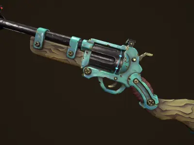 Modular combat rifle shotgun revolver Low-poly 3D model