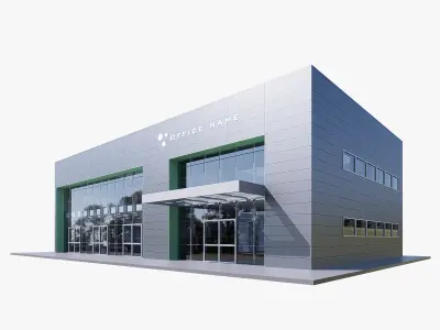 Commercial building Low-poly 3D model 10
