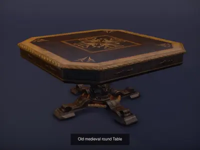 interrior collection octagonal table with star on top 3D Model Pack