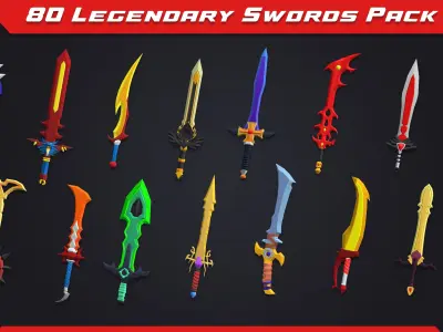 Swords Pack - Legendary Swords Low-poly 3D model