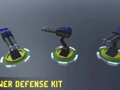 Simple Tower Defense Kit Low-poly 3D model