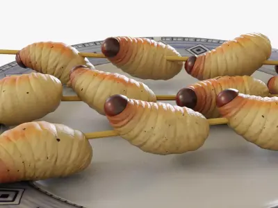 Sago grubs 3D model
