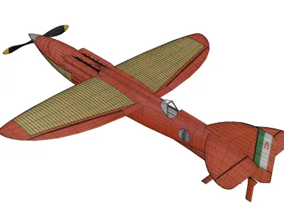 Piaggio-Pegna Pc7 Low-poly 3D model