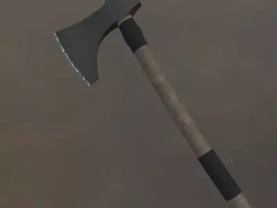 Viking Axe Low-poly 3D model 9