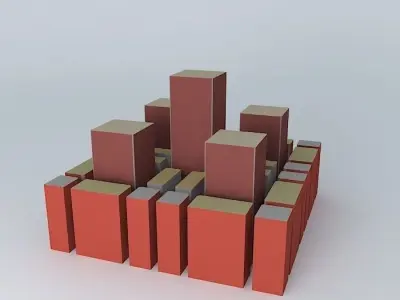 Cityscape 2 block of bricks 3D model