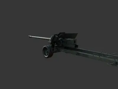 BS-3 100 mm field gun M1944 Low-poly 3D model