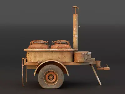 Old Army Filed Kitchen Low-poly 3D model