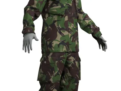 British DPM Combat Uniform CS95 - Marvelous Designer 3D model