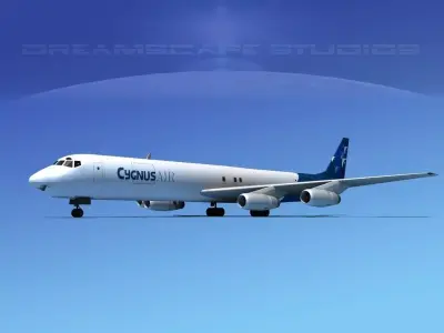 Douglas DC-8-63F Cygnus Air 3D model