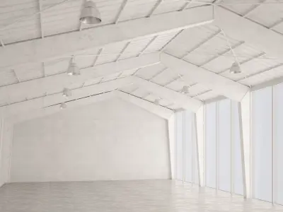 Open Space Industrial Office Vray-Corona-Redshift 3D model