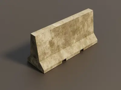 Concrete barrier  Low-poly 3D model buy
