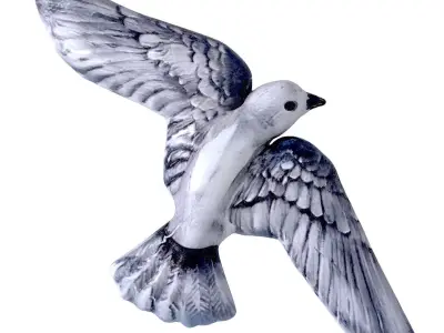 Handmade ceramic bird 3D model