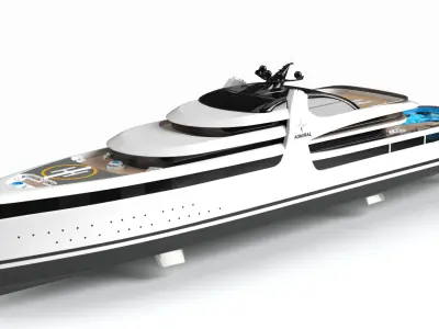 AdmiralXForce Luxury Superyacht Dynamic Simulation 3D model