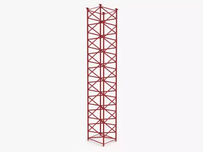 Crane F Intermediate Section 12m Red 3D model