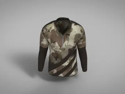 Military Outfit - T-shirt Low-poly 3D model 61