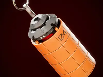 Sci-fi Bio Grenade Low-poly 3D model