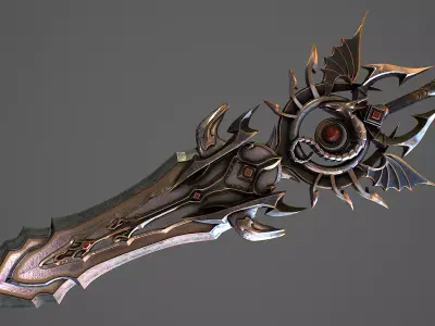 Fantasy Sword 11 3D Model Low-poly 3D model