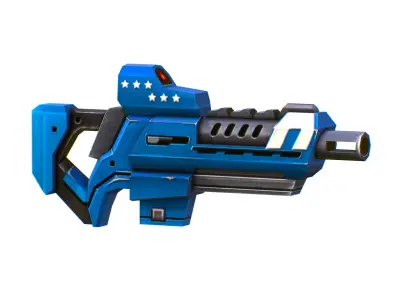 LowPoly Sci-Fi Cartoon Assault Rifle Future Low-poly 3D model 4