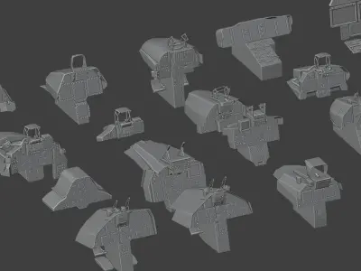 Cockpit Kitbash 3D model