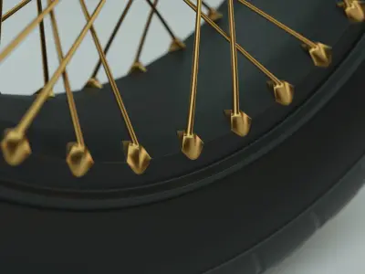 Motorcycle Spoke Wheel 3D model