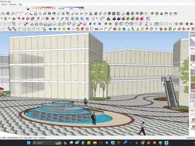 Main entrance commercial building 3D model