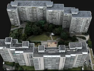 soviet blocks city sector area drone photogrammetry 3D model