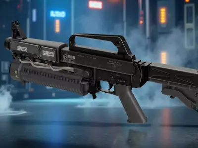 Futuristic Battle Rifle  AR-121 Model 3D model