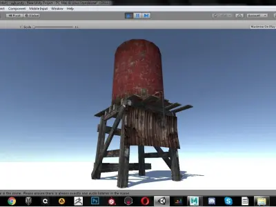 Barrel and Pallet Low-poly 3D model