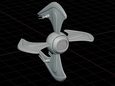 Lowpoly Security Drone  Low-poly 3D model