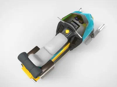 snowmobile Low-poly 3D model purchase