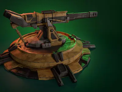 lost gun real time game asset PBR Low-poly 3D model