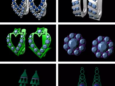 Women Earrings jcd Jewelcad Detail Bulk Collection 3dm Earring 3D print model