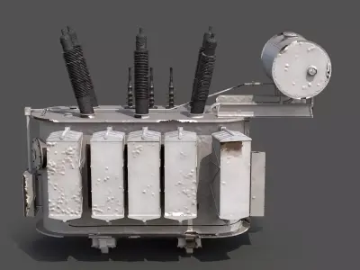 Old Large Electrical Transformer 3D model