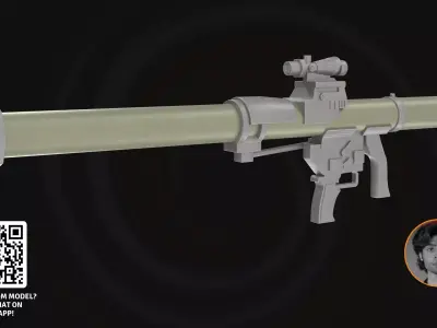 3D Model Milkor MGL - Tactical Rotary Grenade Launcher  Low-poly 3D model