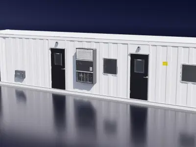 shipping container laboratory or Conex Low-poly 3D model