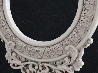 Carved Picture Lions Frame Frame baroque Mirror Picture frame 3 3D print model
