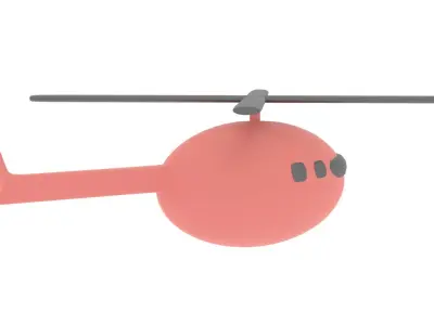 simple helicopter Low-poly 3D model