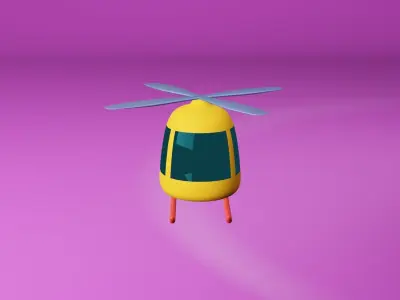 cartoon helicopter  3D model