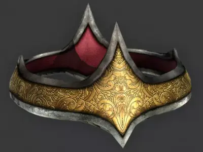 Royal Viking Crown Low-poly 3D model