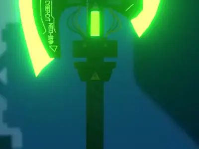  Cyberpunk Axe Low-poly 3D model