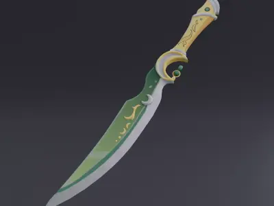 Blade moon Low-poly 3D model